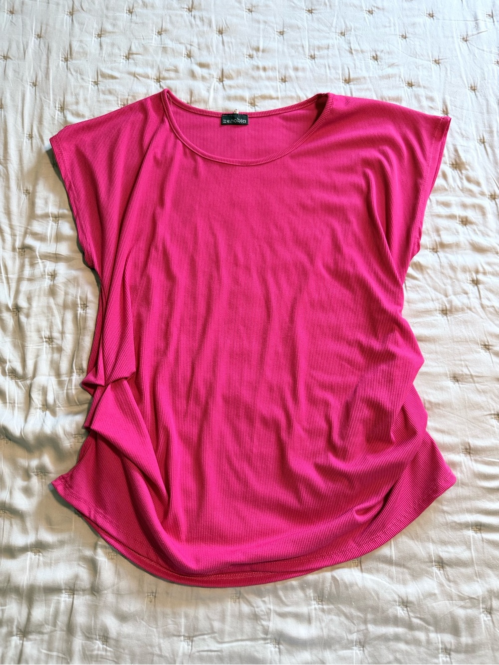 Zenobia Hot Pink Scoop Neck Sleeveless Blouse